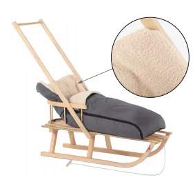    SAC DE DORMIT DIN LEMN POLAC GRI Spătar tradițional Sac de dormit și împingător