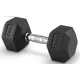  Gantera fixa 20kg, fonta cauciucata, 20kg HEX, pentru antrenament SOLID