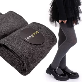    Colanți pentru fete pentru copii 80 DEN cu bumbac Fenome graphite melange mat