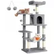  CAT SCRATCRATOR XXL ÎNALTE 143CM 6 NIVELELE HAMAC LED pentru căsuță în copac