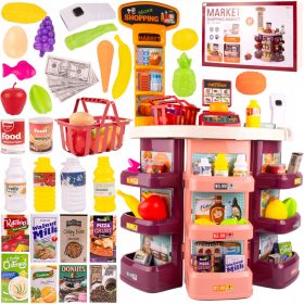    MAGAZIN TABUL DE LA SUPERMARKET PENTRU COPII COȘ DE CURS DE JUCĂRII + 44 DE ELEMENTE