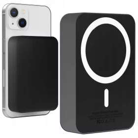    MagSafe Powerbank pentru Apple iPhone 10000 mAh Inductiv Durabil Puternic Negru