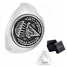    Inel cu sigiliu din argint 925 Inelul Parașutisti Simbol | r. 34