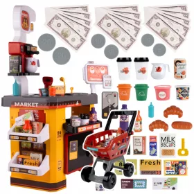    Magazin mare, supermarket, COFETARIA, CAFENEA, pentru copii, XXL + troler, produse