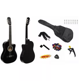    CHITARĂ ELECTROCLASICĂ 4/4 MONTANA CEQ BLACK GLOSS + ACCESORII - SET