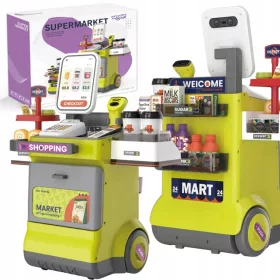    Jucărie Mare Super Market Shop Casetă de marcat Set cărucior xxl 48 accesorii