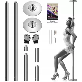    POLE DANCE TUBE PENTRU DANS TUBE ROTATIVE SI STATIC REGLABIL SILVER