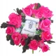 Compoziție Florală Artificială pentru Mormânt în Formă de Inimă