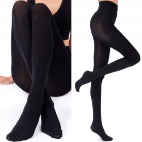    Colanți Velur 200 den catifea 3D fără chiloți T-band semimat negru tg.3