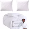 Cuvertură albă pentru toate anotimpurile JadorDecor 160 × 200 cm și 2 perne