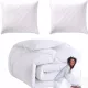 Cuvertură albă pentru toate anotimpurile JadorDecor 160 × 200 cm și 2 perne