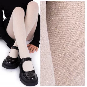   Colanti caldi cu sclipici pentru copii LUREX Girls Cotton 156