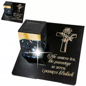   Lampion Solar Etern pentru Morminte cu Bază Personalizabilă și Gravură
