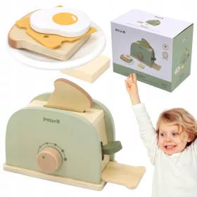  TOOKY TOY Pâine de pâine din lemn Set mic dejun pastel