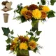 Compoziție Florală de Lux pentru Mormânt cu Vază în Formă de Inimă