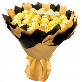    Buchet Dulce Ferrero Rocher pentru o zi de naștere, ziua onomastică și orice ocazie + inscripție