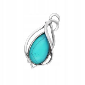  Brosa cu turcoaz, argint oxidat