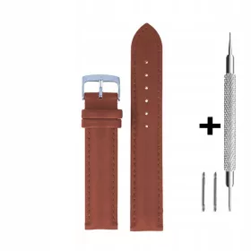    Curea maro din piele de 16 mm DILOY 302.16.08 + două telescoape și o unealtă