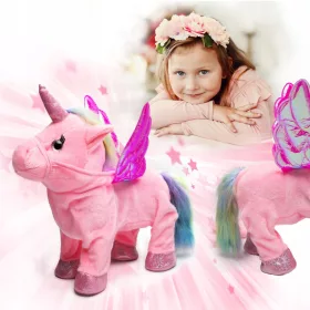  Jucăria interactivă cu unicorn se plimbă și cântă roz