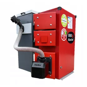    Sobă Woźny Junior cu dublă funcție cu buncăr din oțel pentru brichete, lemne, cărbune eco-mazăre, cărbune fin, peleți, cărbune brun, cărbune 13 kW