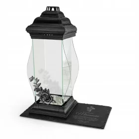   Lampion XXL Personalizat cu Suport de Piatră pentru Mormântul Părinților
