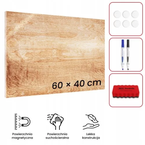 Placa magnetica ALLboards METALboards lemn 60 × 40 cm