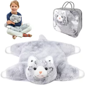    JUCĂRIE DE PLUȘ PISIC CĂRĂTAȚĂ 2,4 KG PENTRU COPII ANXIETATE STRESS AUTISM ADHD