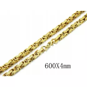    Lanț bărbătesc din oțel chirurgical, țesătură de aur regal, 60 cm, 4 mm, nou