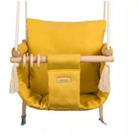    KIDABOO Leagan pentru bebelusi, balansoar pentru bebelusi, sezlong pentru bebelusi, PAS CE, mustar