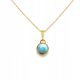  PENDANT, argint placat cu aur, PENDANT LARIMAR, FILM AUR ALBASTRU