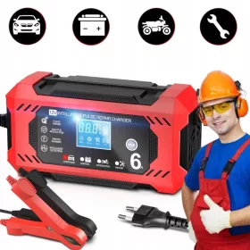  REDRESSOR AUTO INCARCATOR BATERIE HUSGW LCD 12V 6A