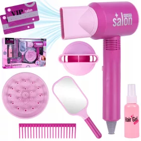    SET DE COAFURI CU USCATOR CU BATERIE, AER SUFLAT, ACCESORII 8 ELEMENTE.