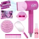  SET DE COAFURI CU USCATOR CU BATERIE, AER SUFLAT, ACCESORII 8 ELEMENTE.