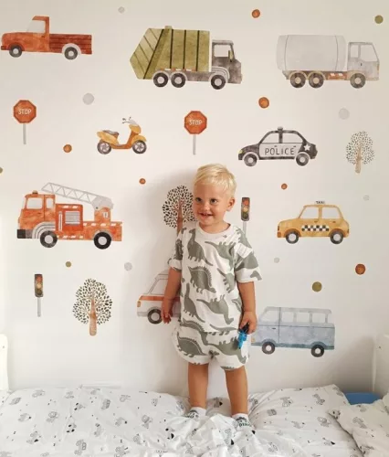 Autocolante de perete Dekoracjan cu mașini 100 × 100 cm