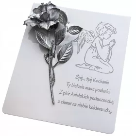   Lumânare Memorială cu Trandafir Etern și Gravură Personalizabilă