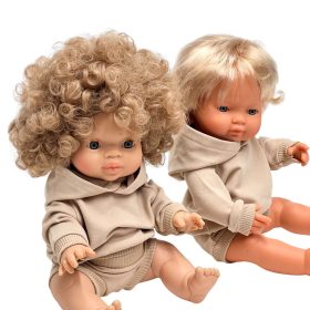    Haine pentru Miniland 38cm și Minikane 34cm, hanorac și pantaloni scurți