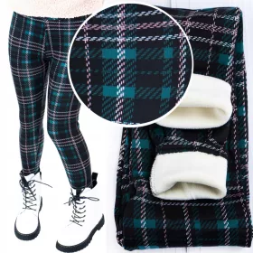    IZOLATE CU BLANĂ CHECKED Leggings Leggings pentru copii pentru fete PLAN GROS