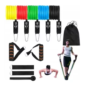    SET DE 5 BANDE DE REZISTENȚĂ LA EXERCIȚI POWER BAND + ACCESORII