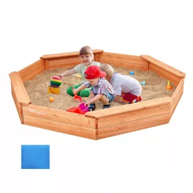    Cutie cu nisip 192x192x23CM 3-12 ani octogonal din lemn pentru 4-6 copii