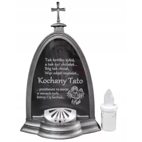   Lumânare LED Decorativă pentru Mormânt cu Sentință Gravată