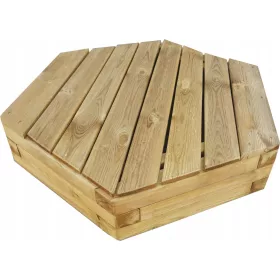  Cutie de nisip hexagonală din lemn cu diametrul de 150 cm