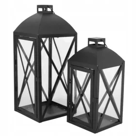 Două felinare negre Altom Design 29 și 38 cm
