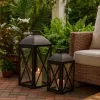 Două felinare negre Altom Design 29 și 38 cm