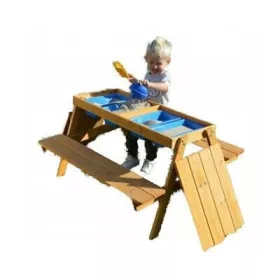    Masa de picnic copii din lemn 89 x 85 x 48,5 cm 4 recipiente