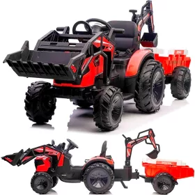    MEGA TRACTOR CU REMORCĂ EXCAVATOR ÎNCĂRCĂTOR 12V PUTERE 90W TELECOMANDĂ