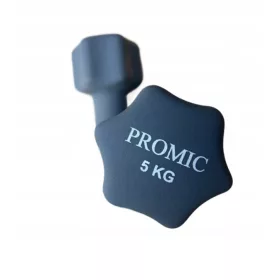  Set gantere 10KG, fonta din cauciuc gri, 2 X 5kg PROMIC