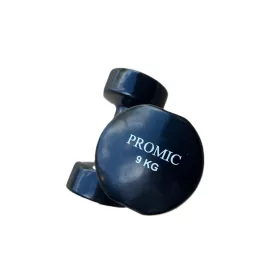  Set gantere 18KG, fonta din cauciuc negru, 2 X 9kg PROMIC