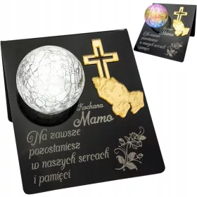   Lampion Solar Personalizabil pentru Mormânt cu LED Multicolor și Gravură