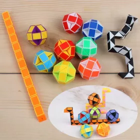 6 bucăți/seturi Puzzle pliabil cu riglă de șarpe magic