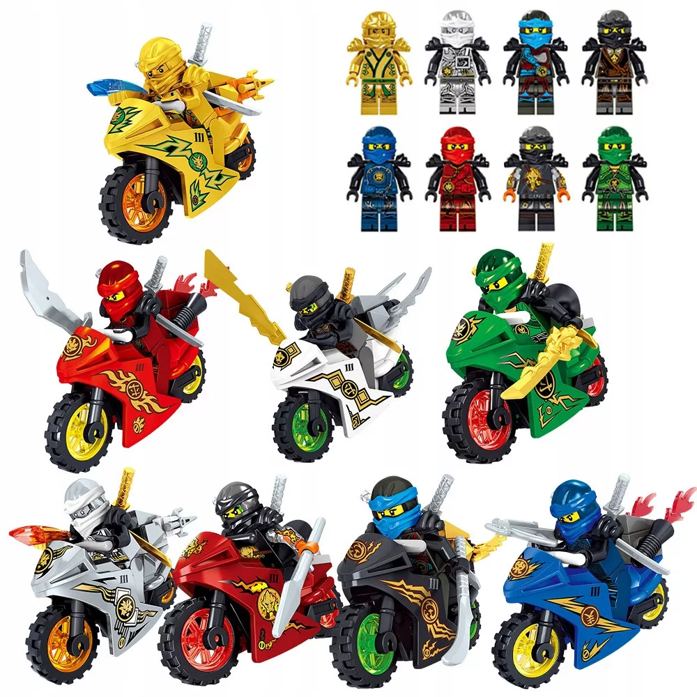 nikita セット SET 8 BLOCURI NINJAGO FIGURINE MOTOCICLETA DE ÎNALTĂ CALITAT